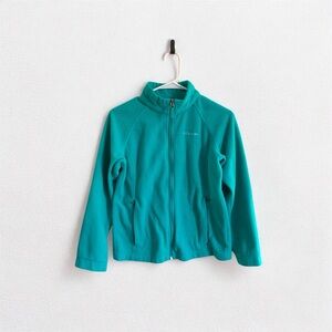 Columbia Teal Fleece Full Zip Jacket Girls Size Large